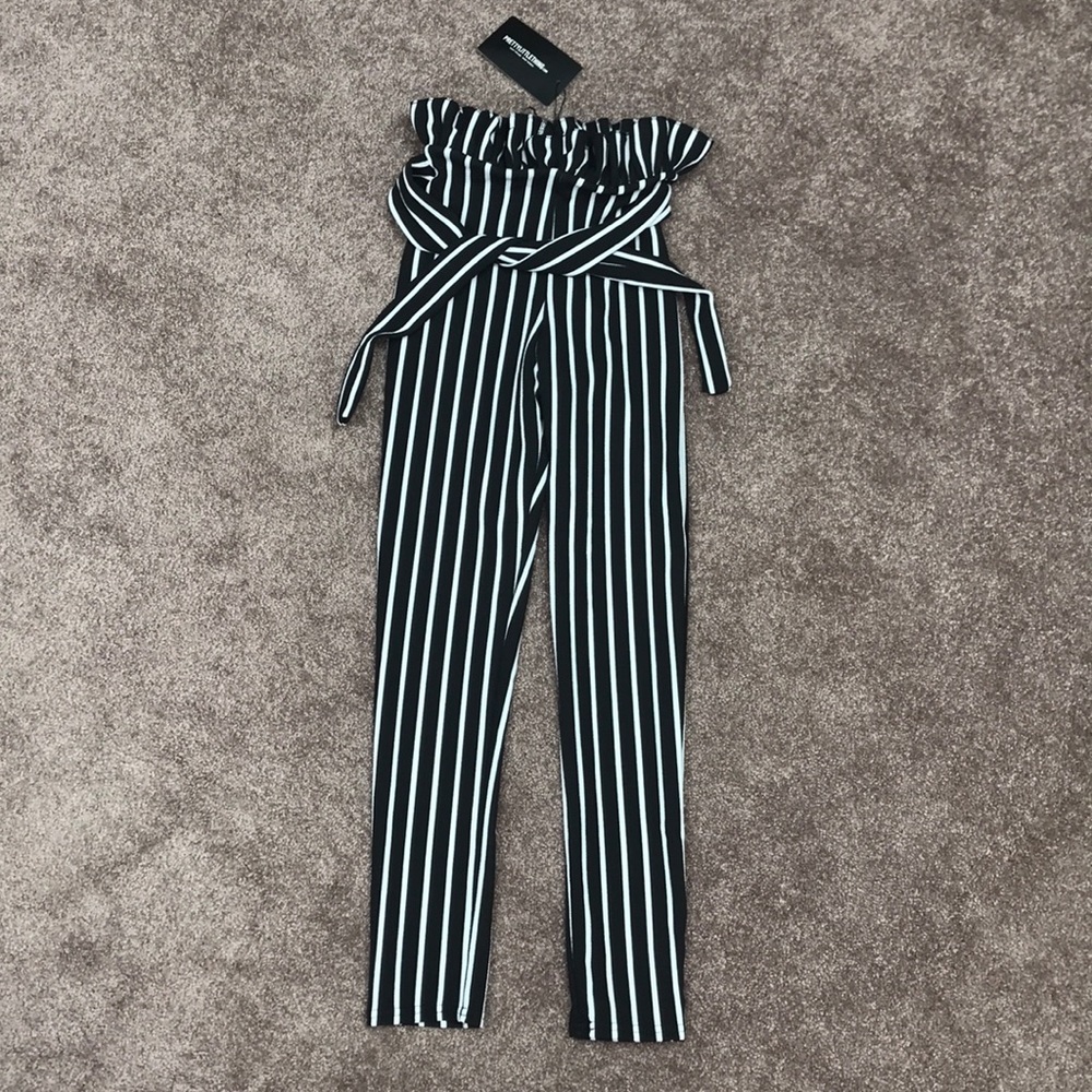 STRIPE PAPERBAG PANTS